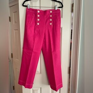 Pink High-Waisted J Crew Button Pants